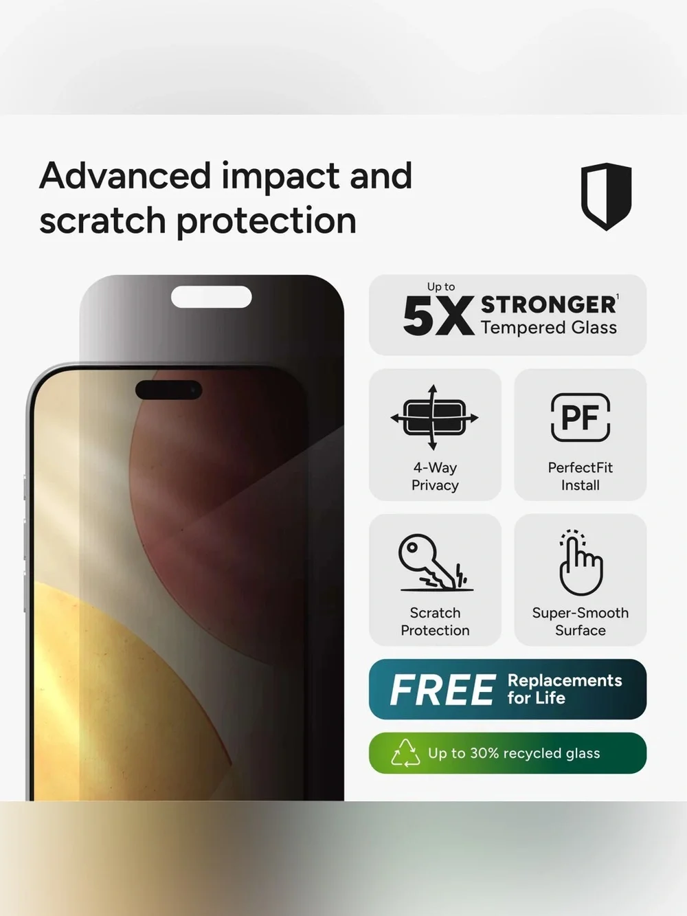 Zagg IPhone 17 Pro Max Privacy Screen Protector